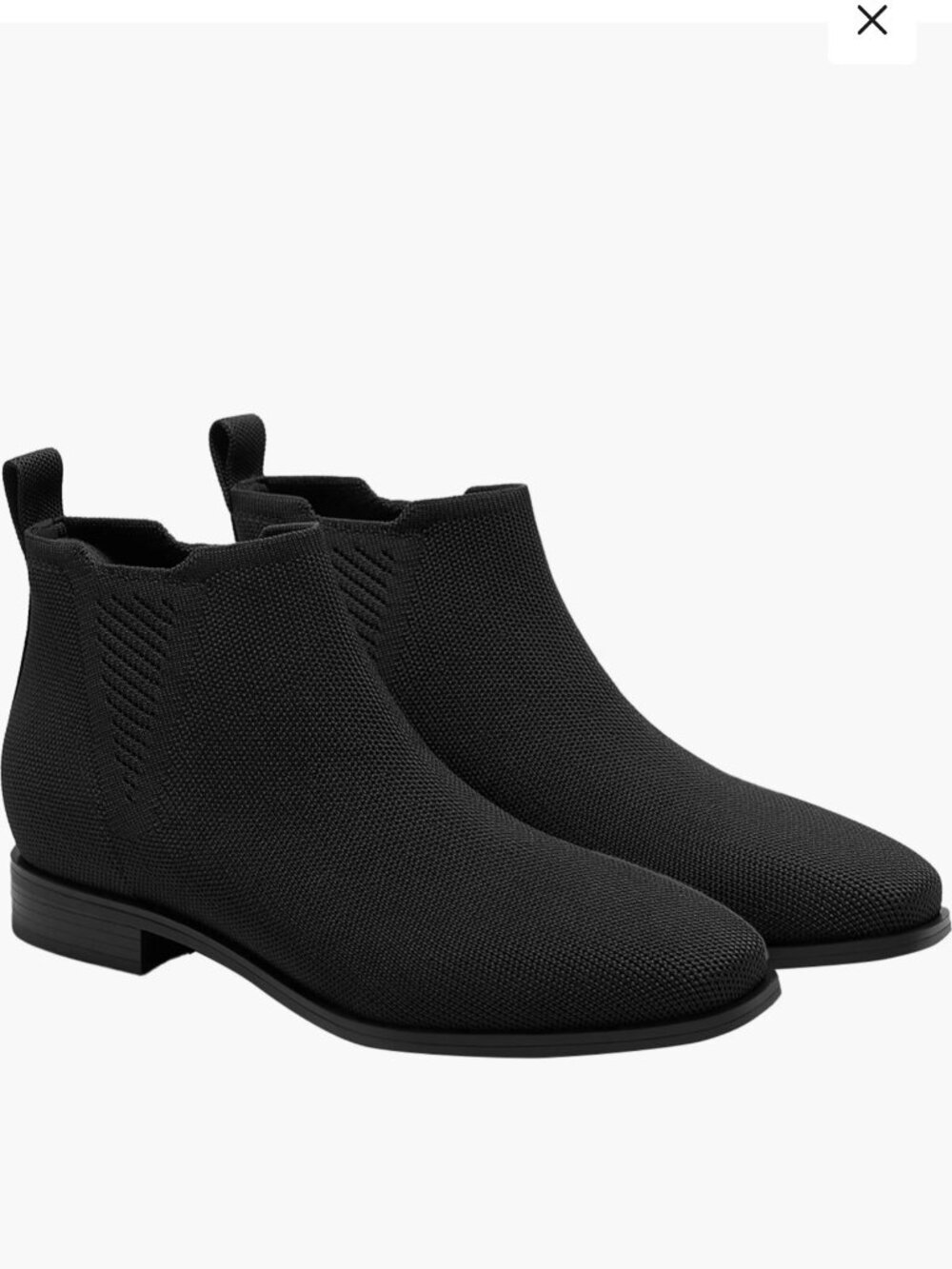 VIVAIA Ryan Slip-On Chelsea Boots Black Square Toe Ankle Bootie Size 39 / US 8